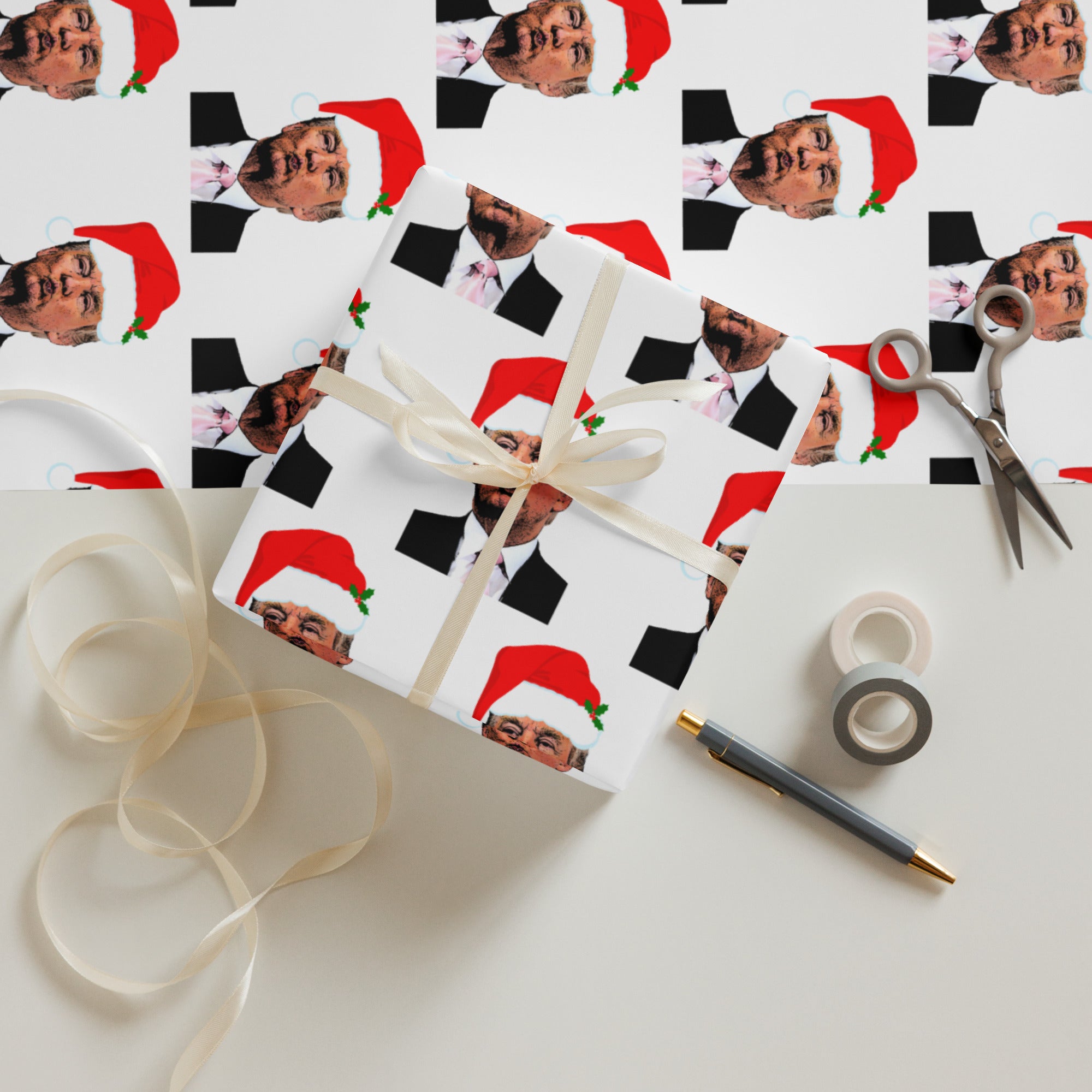Black Santa Christmas Wrapping paper sheets